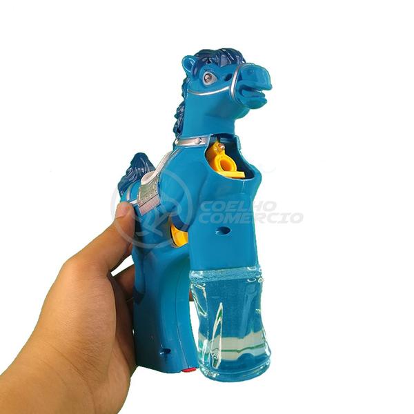 Imagem de Cavalo Bolhudo Brinquedo Pop Tik Tok Lança Bolhas Sabão Mágica Criança Infantil - Azul 18