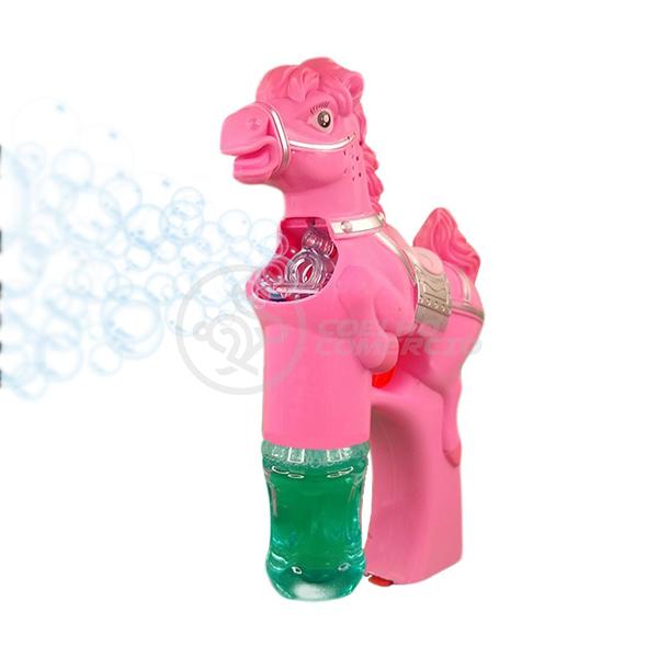 Imagem de Cavalo Bolhudo Elétrica Brinquedo Pop Tik Tok Lança Bolhas Sabão Mágica Criança Infantil - Rosa