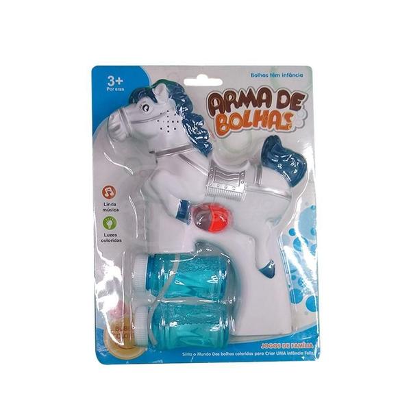 Imagem de Cavalo Brinquedo PopLança Bolhas Sabão Branco