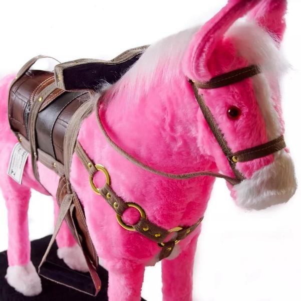 Imagem de Cavalo De Balanço Luxo Rosa Artesanal