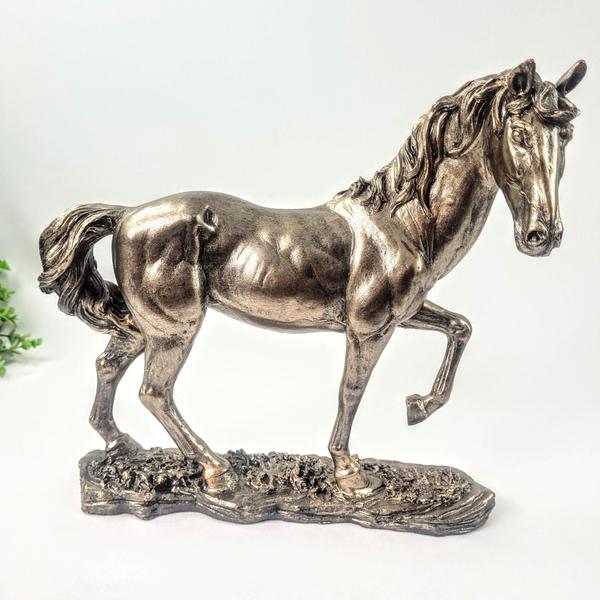 Imagem de Cavalo Decorativo Bronze 27X29X7Cm Escultura Pet Decor