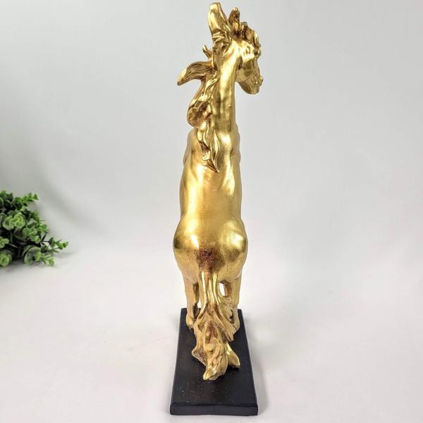 Imagem de Cavalo Decorativo Dourado 40X22X9Cm Escultura Pet Decor