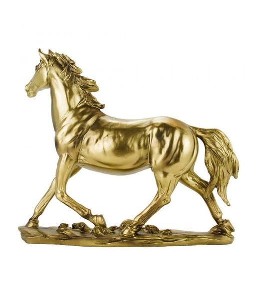 Imagem de Cavalo Dourado 25cm - Resina Animais