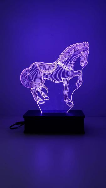 Imagem de Cavalo Luminária led 16 cores Decoração Pet