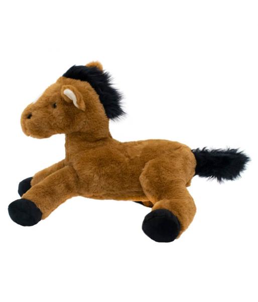 Imagem de Cavalo Marrom Deitado 34cm Pelucia