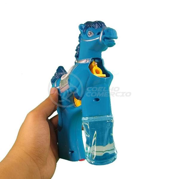 Imagem de Cavalo Pop Tik Tok Lança Bolhas Sabão Mágica Azul 10