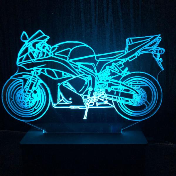 Imagem de Cbr 600, Moto, Honda, Luminária led 16 cores, Decoração