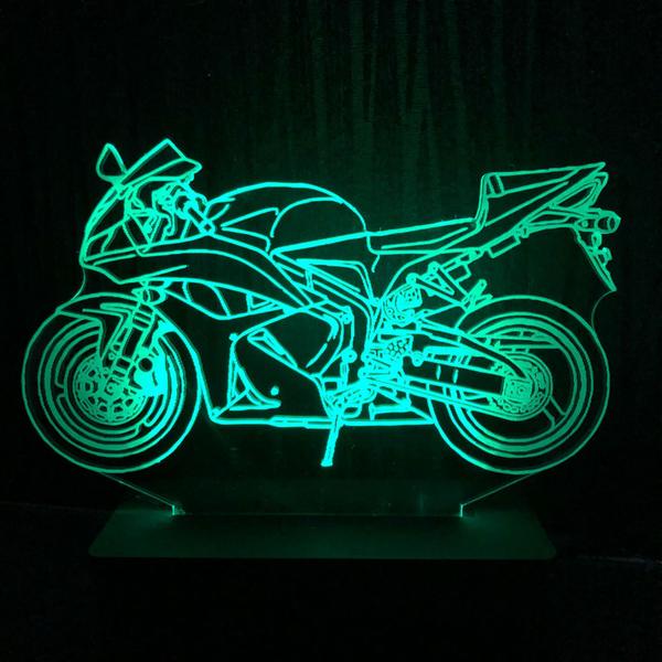 Imagem de Cbr 600, Moto, Honda, Luminária led 16 cores, Decoração