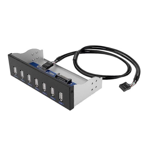 Cd 5,25 polegadas 9 pinos para 7 portas usb 2.0 hub computador cd-rom drive bay cd rom painel frontal com chip hub - HUOGUO Imagem de Cd 5,25 polegadas 9 pinos para 7 portas usb 2.0 hub computador cd-rom drive bay cd rom painel frontal com chip hub