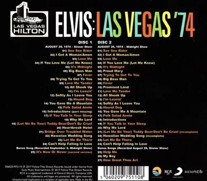 Imagem de Cd Ftd 5'' 2 Cd Set Elvis Las Vegas '74 (lacrado)