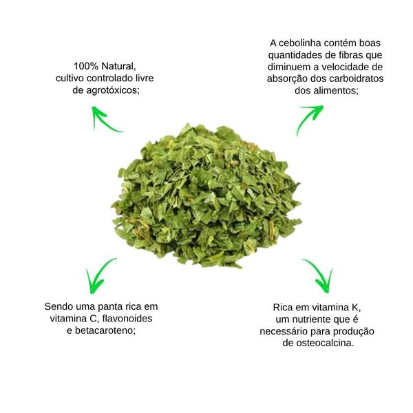 Cebolinha Verde Desidratada 50g Raiz e Sabor Imagem de Cebolinha Verde Desidratada 50g Raiz e Sabor