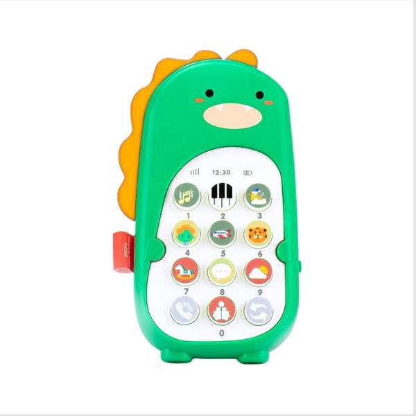 Imagem de Celular De Brinquedo Dinossauro Musical Bebê Infantil Criança Menino Masculino Pimpolho Verde