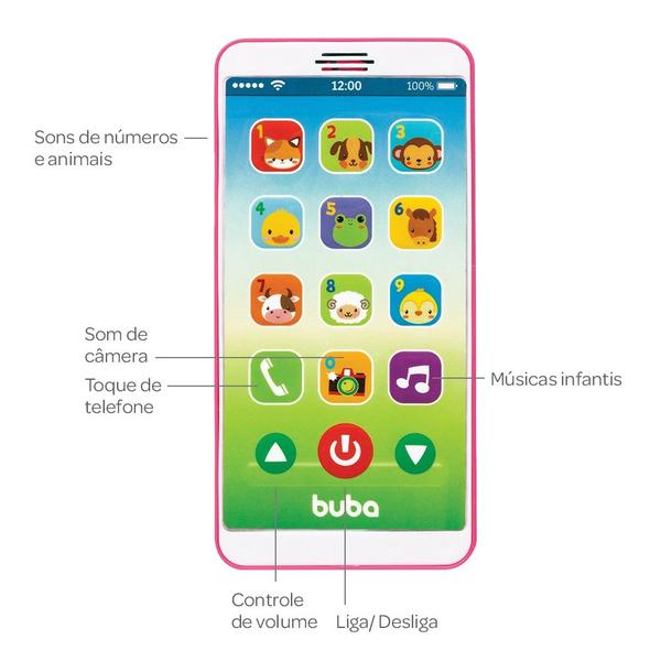 Imagem de Celular Infantil Baby Fone celular de brinquedo para Criança  Buba