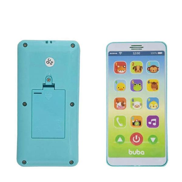 Imagem de Celular infantil educativo baby phone azul com som - buba