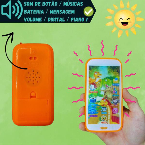 Imagem de Celular Infantil Interativo Som Touch Phone Brinquedo Audio Sensorial 