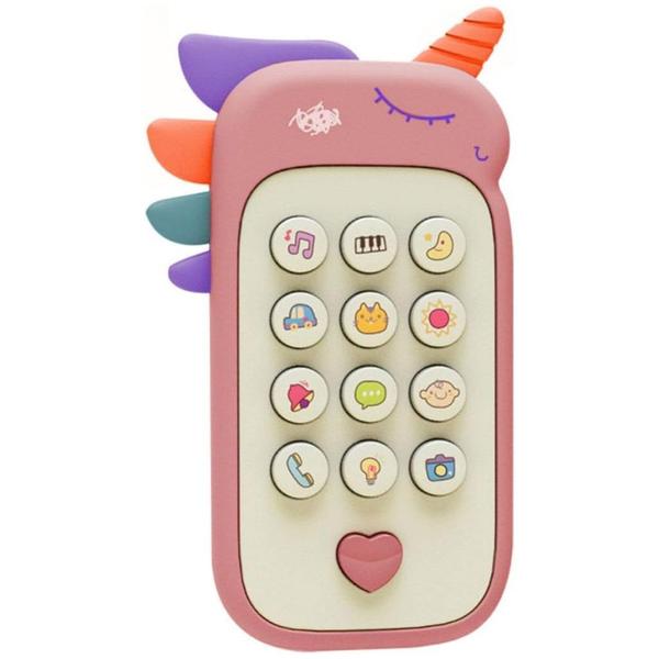 Imagem de Celular Musical Telefoninho Mordedor Educativo Brinquedo Bilingue Unicórnio BB035 Polibrinq