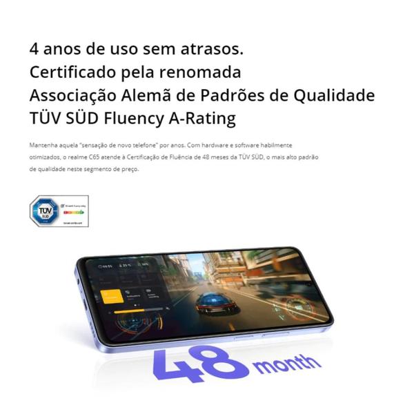 Imagem de Celular Realme C65 NFC 256GB / 128GB  12GB Ram Premium Design câmera 50MPX Tela 6.74 Resistente a água IPX54 Global Dual Sim lançamento 2024