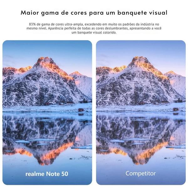 Imagem de  Celular Realme Note 50 4GB RAM + 128GB ou 64GB, Câmera 13MP, Tela 6.74" Dual SIM, Lançamento 2024