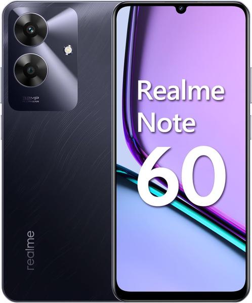 Celular Realme Note 60 128GB Preto com Câmera Traseira 32MP e Câmera Frontal 5MP
