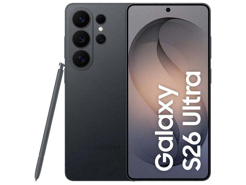 Celular Samsung Galaxy S26 Ultra 5G 256GB Galaxy AI Preto 6,9" 12GB RAM Câm. Quádrupla 200+50+10+50MP Bateria 5000mAh Dual Chip