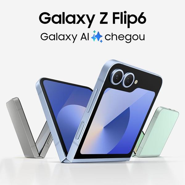 Imagem de Celular Samsung Galaxy Z Flip6 5G, 256GB, 12GB RAM, Tela 6.7", Câm. Dupla + Selfie 50MP, Galaxy AI