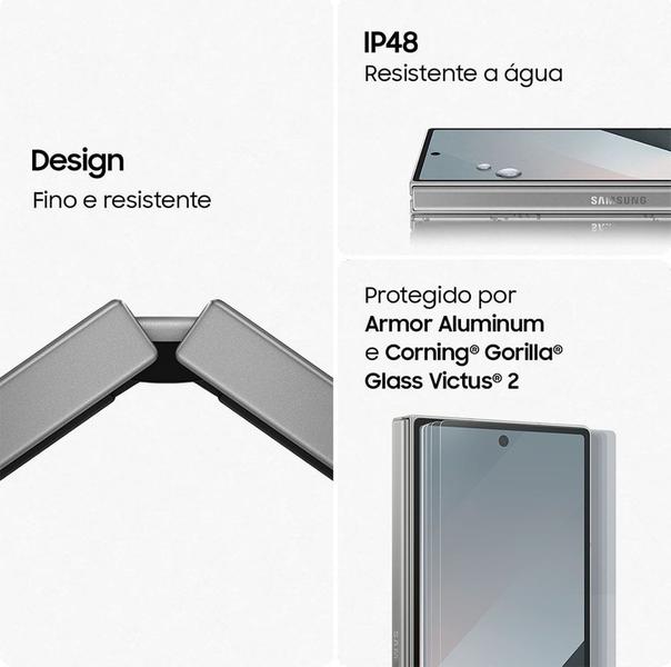 Imagem de Celular Samsung Galaxy Z Fold6 5G, 512GB, 12GB RAM, Tela 7.6" + 6.3", Câm. Traseira 50+12+10MP, Frontal 10+4MP