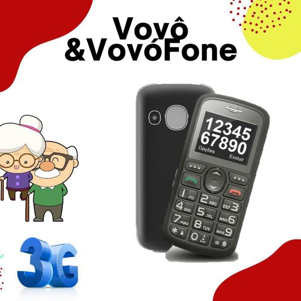 Imagem de Celular vovô&vovófone 3g teclas grandes botão sos - MULTILASER