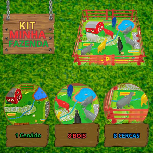 Imagem de Cenário De Brinquedo Infantil Fazendinha E Dinossauros Kit Com Animais Coloridos Para Crianças GGB