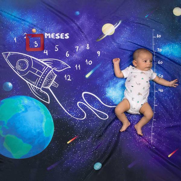 Cenário Tapete Mesversário Espacial (lençol) Para Bebê - Alce Imagem de Cenário Tapete Mesversário Espacial (lençol) Para Bebê - Alce