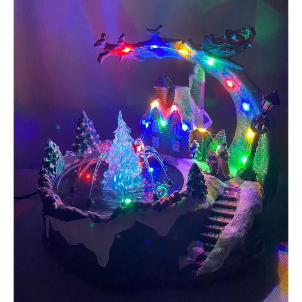 Imagem de Cenario Vila Natalina Natal LED Musical Fonte de Agua Som Luz Enfeite Papai Noel Arvore Treno Rena Aldeia Decoraçao Festa Fim de Ano Celebraçao Reunia