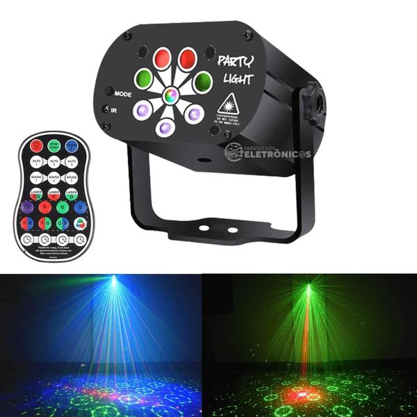 Imagem de Central Mini Laser Discoteca Cores LED RGB 6mw Para Festa, Decoração Para Palco - 194889