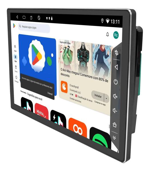 Central Multimida Android 14 OctaCore 4/64GB Tela Giratoria 2K