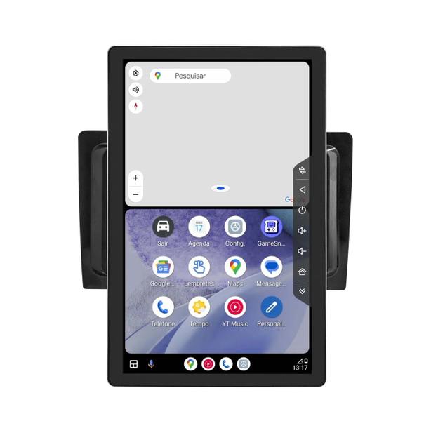 Central Multimida Android 14 OctaCore 4/64GB Tela Giratoria 2K