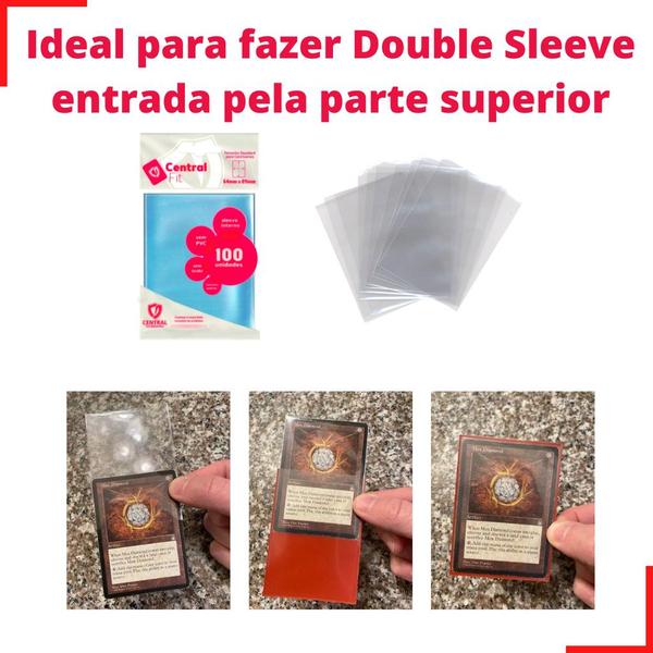 Imagem de Central Perfect Fit 100 Sleeves Shields Pokemon Magic Cartas Protetores de carta p/ Double Sleeve