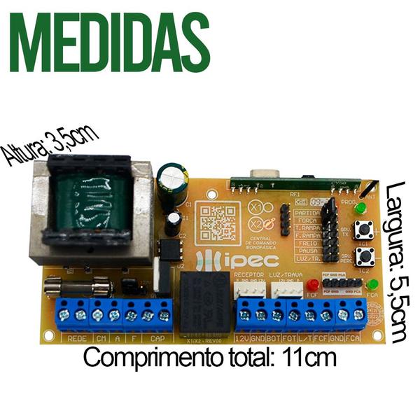 Imagem de Central Placa Motor Deslizante Com Rampa 6 Controles Sensor Dz 70cm