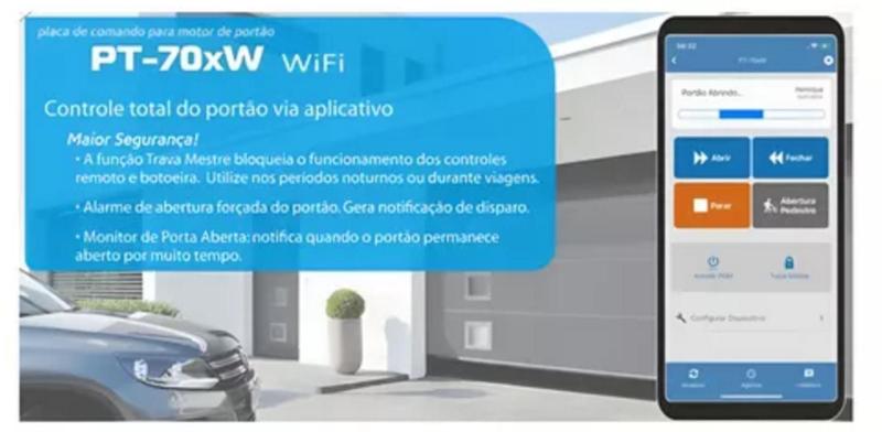 Imagem de Central Placa Motor Portão Universal Wifi Abra Pelo Celular PT - 70XW