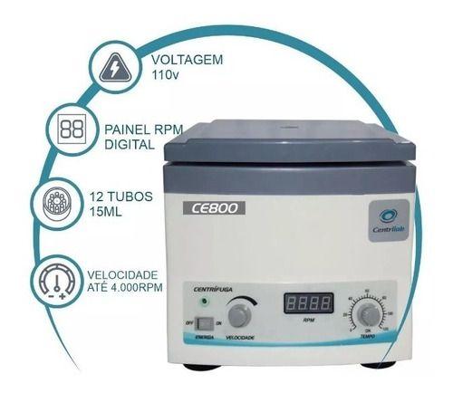 Imagem de Centrifuga Clinica -  DisplayDigital 12 Tubos 15ml 110vr Com Adaptadores 5 e 7ml