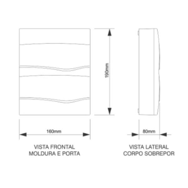 Imagem de Centrinho Caixa P/ 5 Disjuntores De Sobrepor Tampa Fume