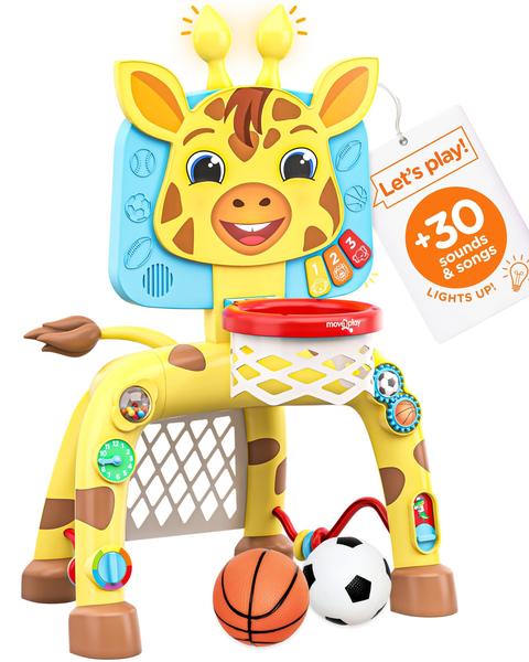 Imagem de Centro de atividades Move2Play Giraffe Basketball & Soccer de 1 a 3 anos