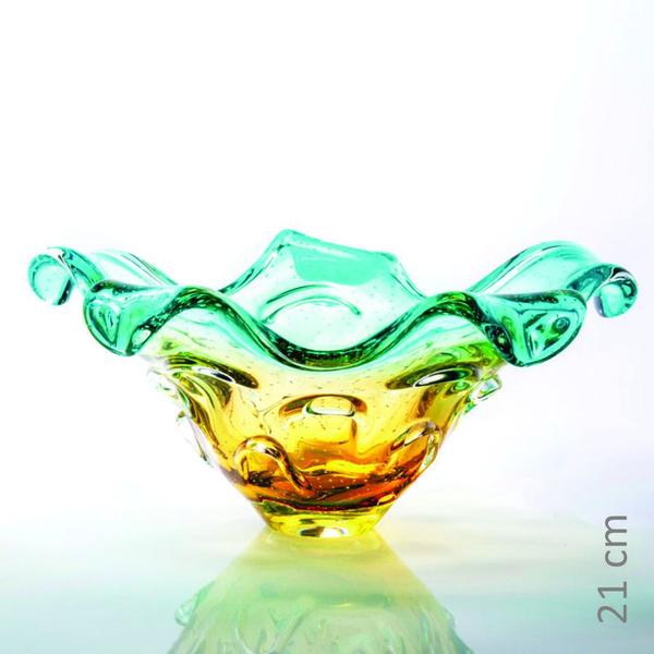 Imagem de Centro De Mesa Cristal Murano Verde E Âmbar São Marcos 45cm