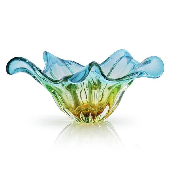 Imagem de Centro De Mesa Cristal Murano Verde E Âmbar São Marcos 50Cm