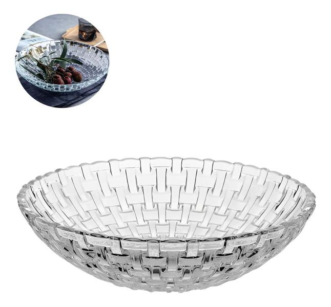 Centro de Mesa e Fruteira de Vidro 25cm Design Moderno Rattan Elegante e Resistente - Dasshaus Imagem de Centro de Mesa e Fruteira de Vidro 25cm Design Moderno Rattan Elegante e Resistente
