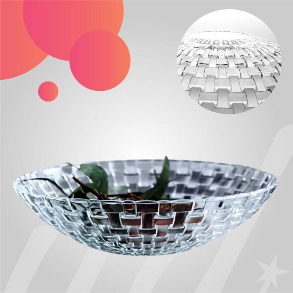Centro de Mesa e Fruteira de Vidro 25cm Design Moderno Rattan Elegante e Resistente - Dasshaus Imagem de Centro de Mesa e Fruteira de Vidro 25cm Design Moderno Rattan Elegante e Resistente