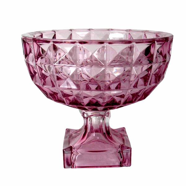 Imagem de Centro de Mesa em Cristal C/Pé Diamant Ametista - 25x22cm - Elegância Clássica: Centro de Mesa de Alta Qualidade