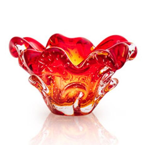 Imagem de Centro De Mesa Em Cristal Murano Vermelho - São Marcos 17cm