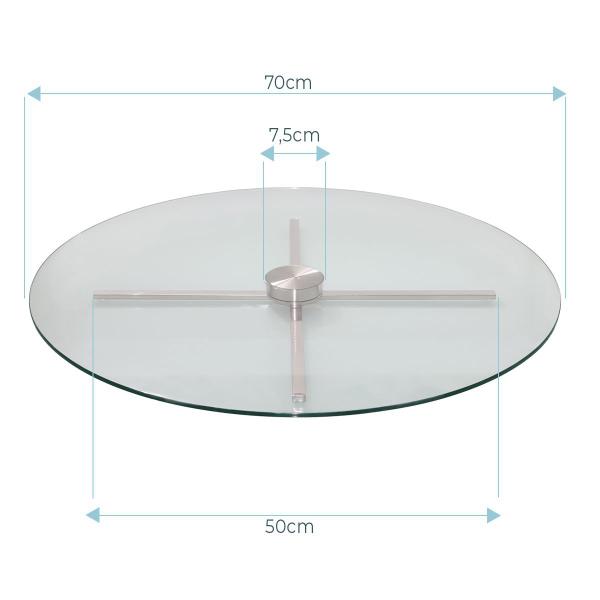 Imagem de Centro De Mesa Giratório de Vidro e Inox304 Evolution 70cm