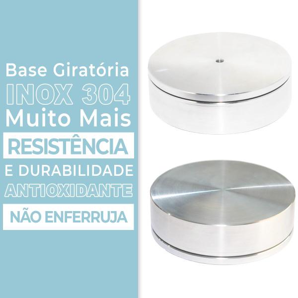 Imagem de Centro De Mesa Giratório de Vidro e Inox304 Evolution 75cm