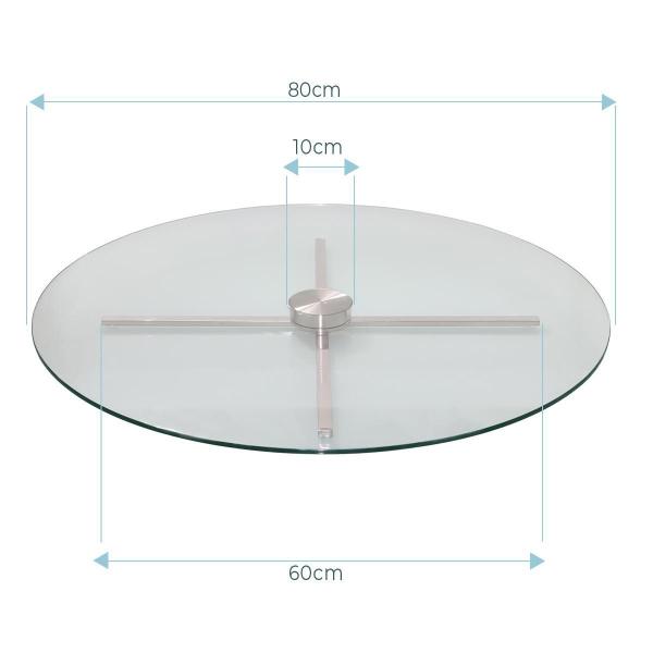 Imagem de Centro De Mesa Giratório De Vidro E Inox304 Evolution 80Cm