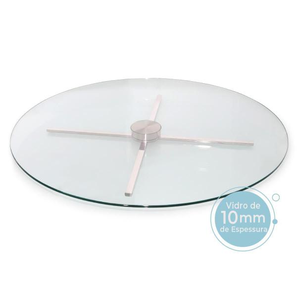 Imagem de Centro De Mesa Giratório Vidro 10Mm Inox304 Premium 65Cm