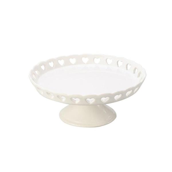 Imagem de Centro De Mesa Lyor  De Cerâmica Coração Branco 20Cm - 8023